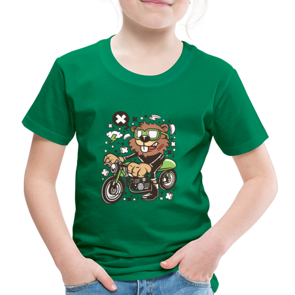 Maglietta Premium per bambini | Spreadshirt | Beaver Motorcycle - verde kelly