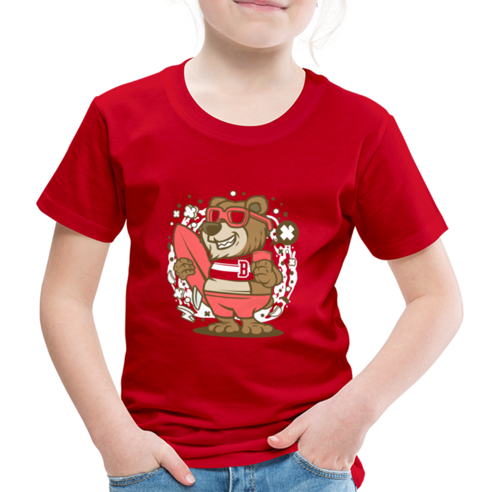 Maglietta Premium per bambini | Spreadshirt | Bear Surfing - rosso