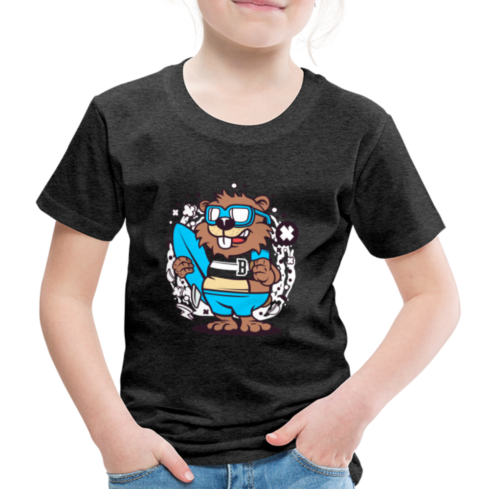 Maglietta Premium per bambini | Spreadshirt | Beaver Surfing - antracite