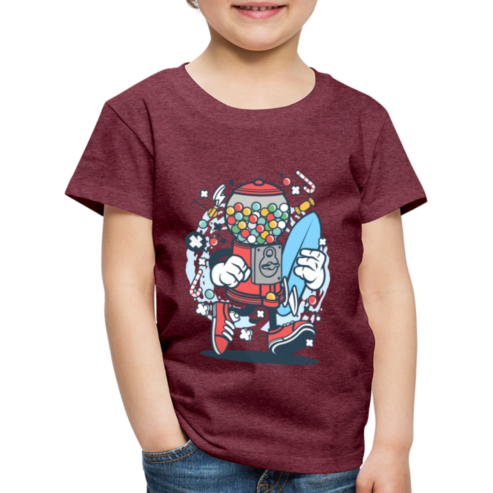 Maglietta Premium per bambini | Spreadshirt | Candy Machine Surfer - rosso bordeaux melange