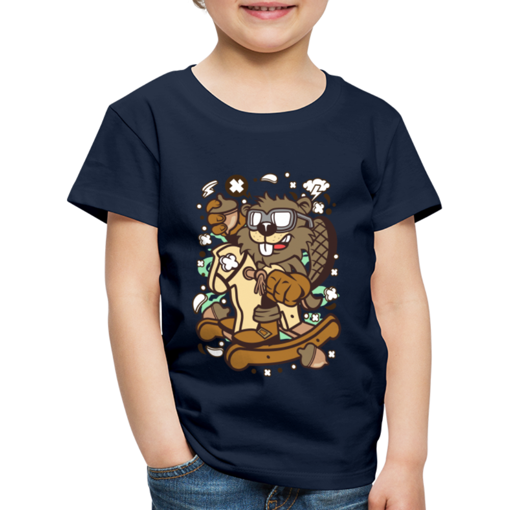 Maglietta Premium per bambini | Spreadshirt | Beaver Rocking Horse - navy