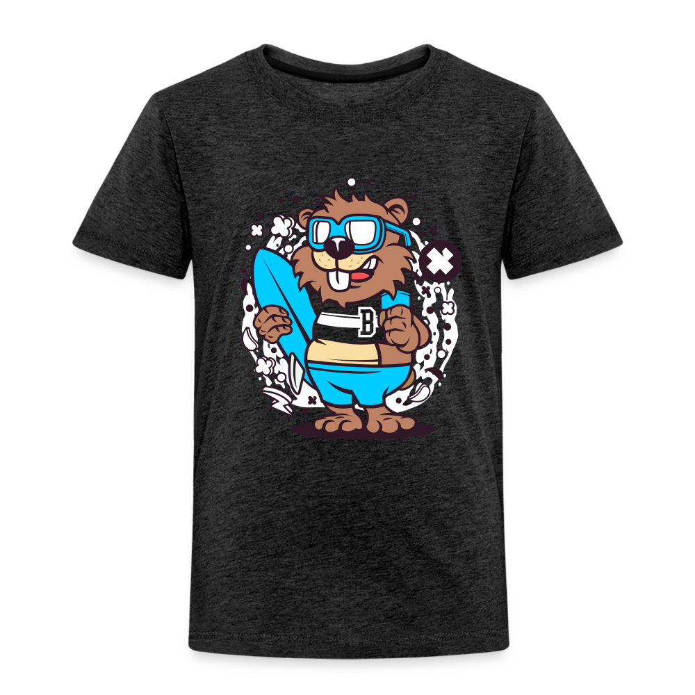 Maglietta Premium per bambini | Spreadshirt | Beaver Surfing - antracite