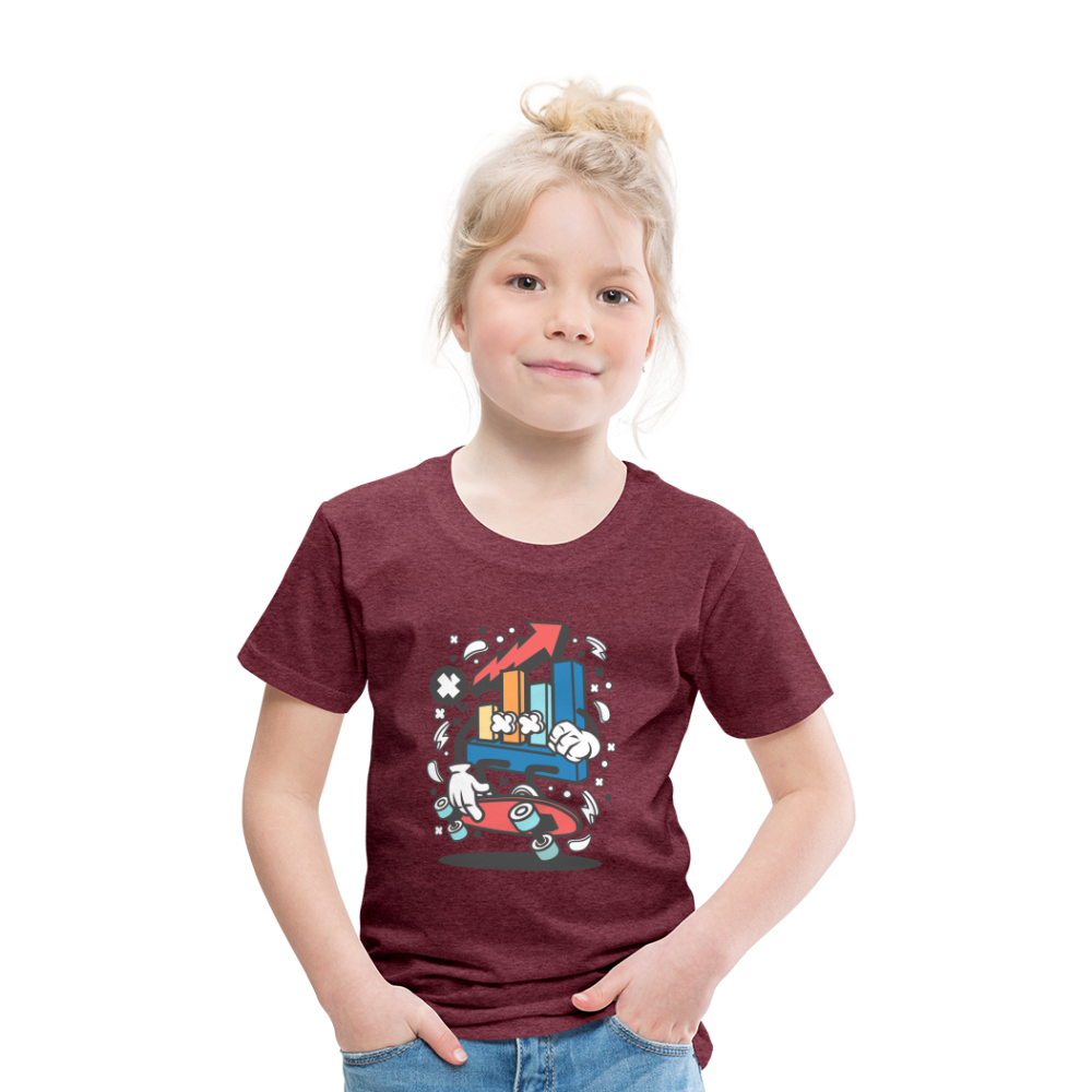 Maglietta Premium per bambini | Spreadshirt | Chart Skater - rosso bordeaux melange