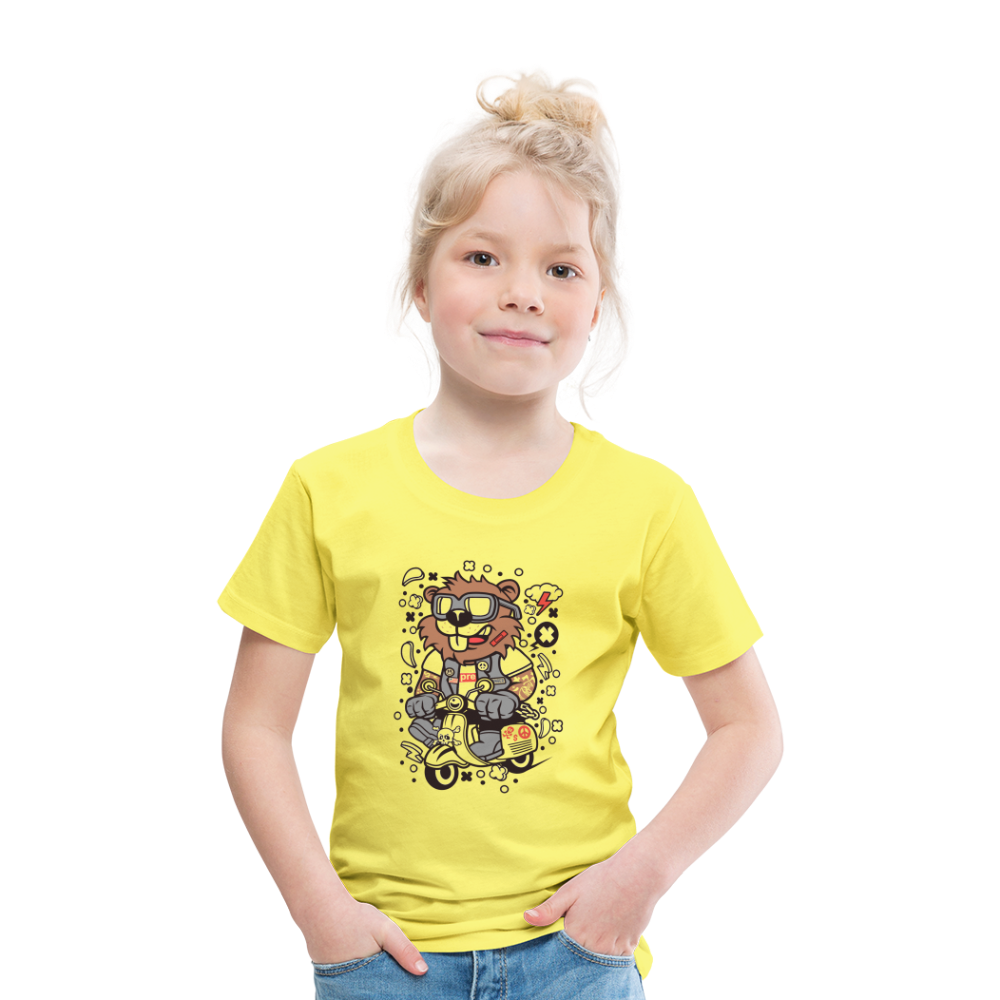 Maglietta Premium per bambini | Spreadshirt | Beaver Scooterist - giallo