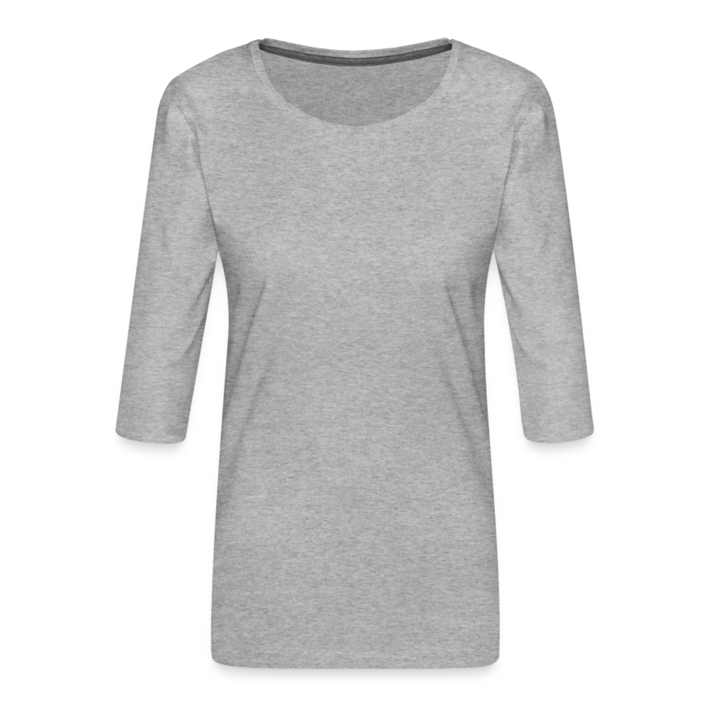 Maglietta da donna premium con manica a 3/4 - grigio melange