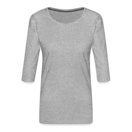 Maglietta da donna premium con manica a 3/4 - grigio melange