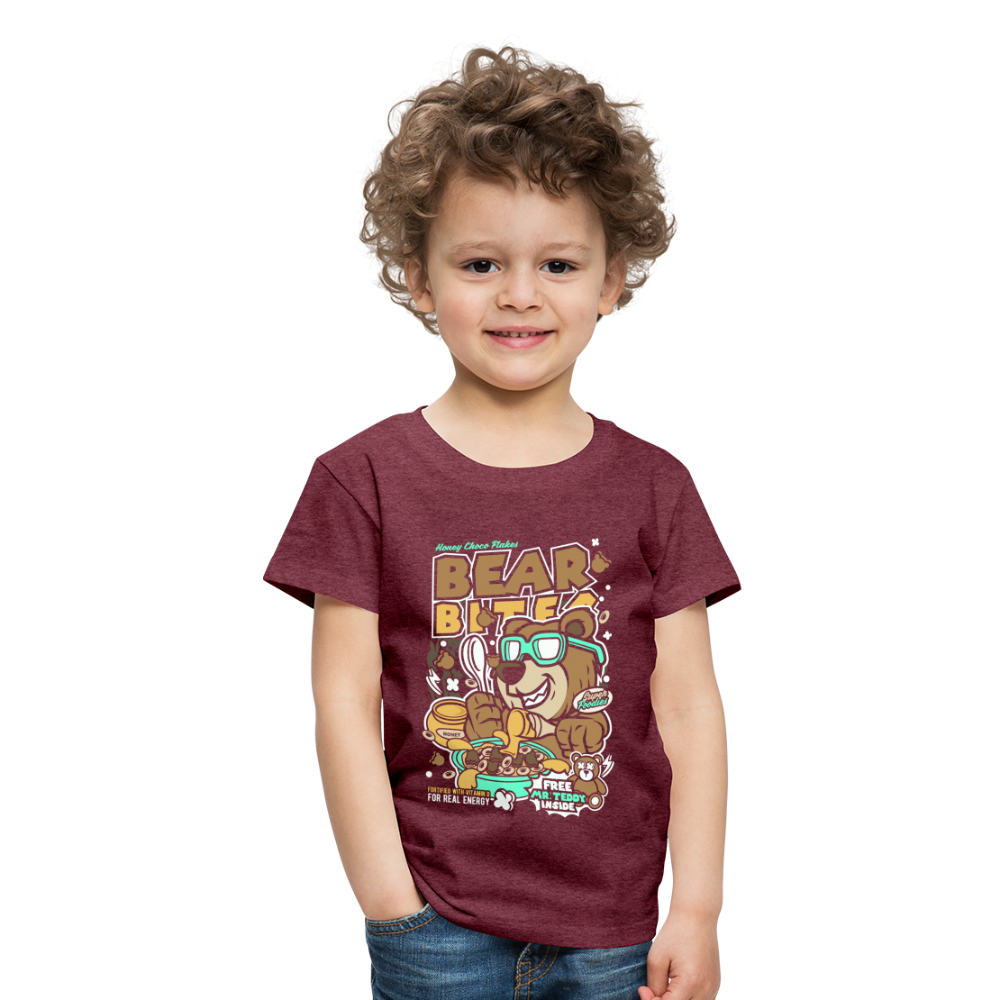 Maglietta Premium per bambini | Spreadshirt | Bear Bites - rosso bordeaux melange