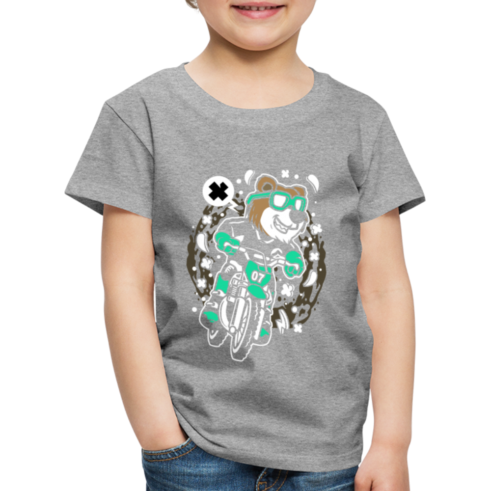 Maglietta Premium per bambini | Spreadshirt | Bear Motocross - grigio melange