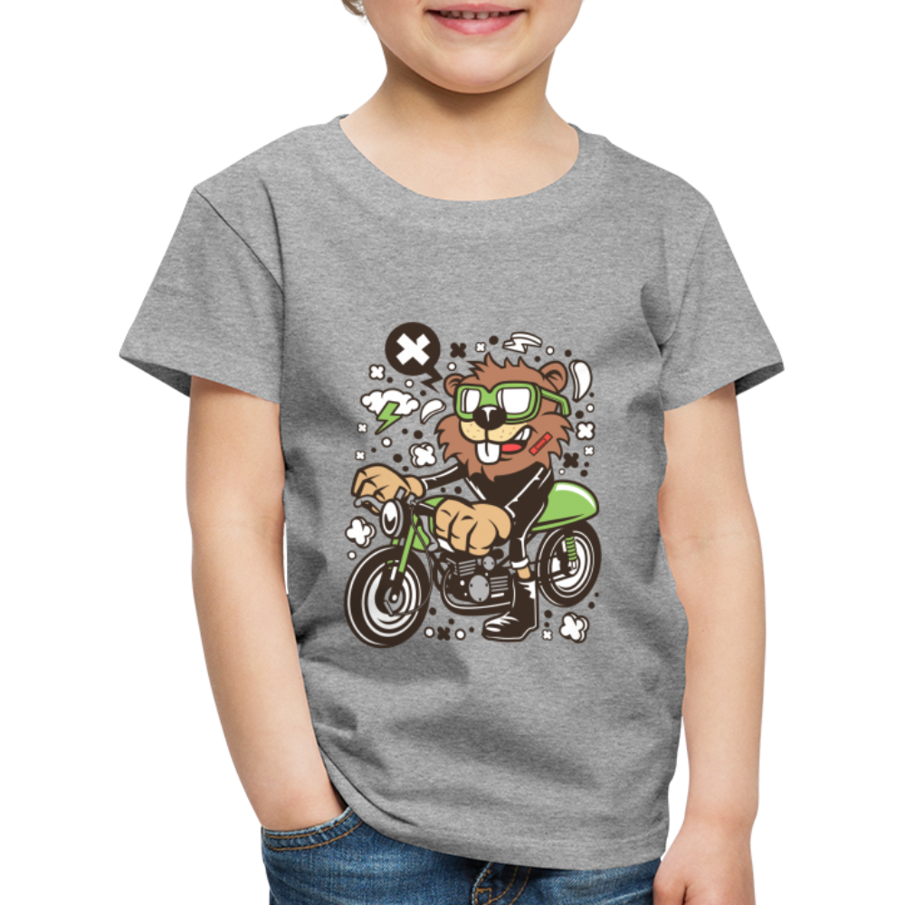 Maglietta Premium per bambini | Spreadshirt | Beaver Motorcycle - grigio melange