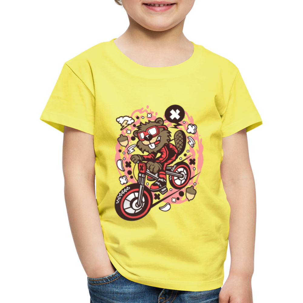 Maglietta Premium per bambini | Spreadshirt | Beaver Downhill - giallo