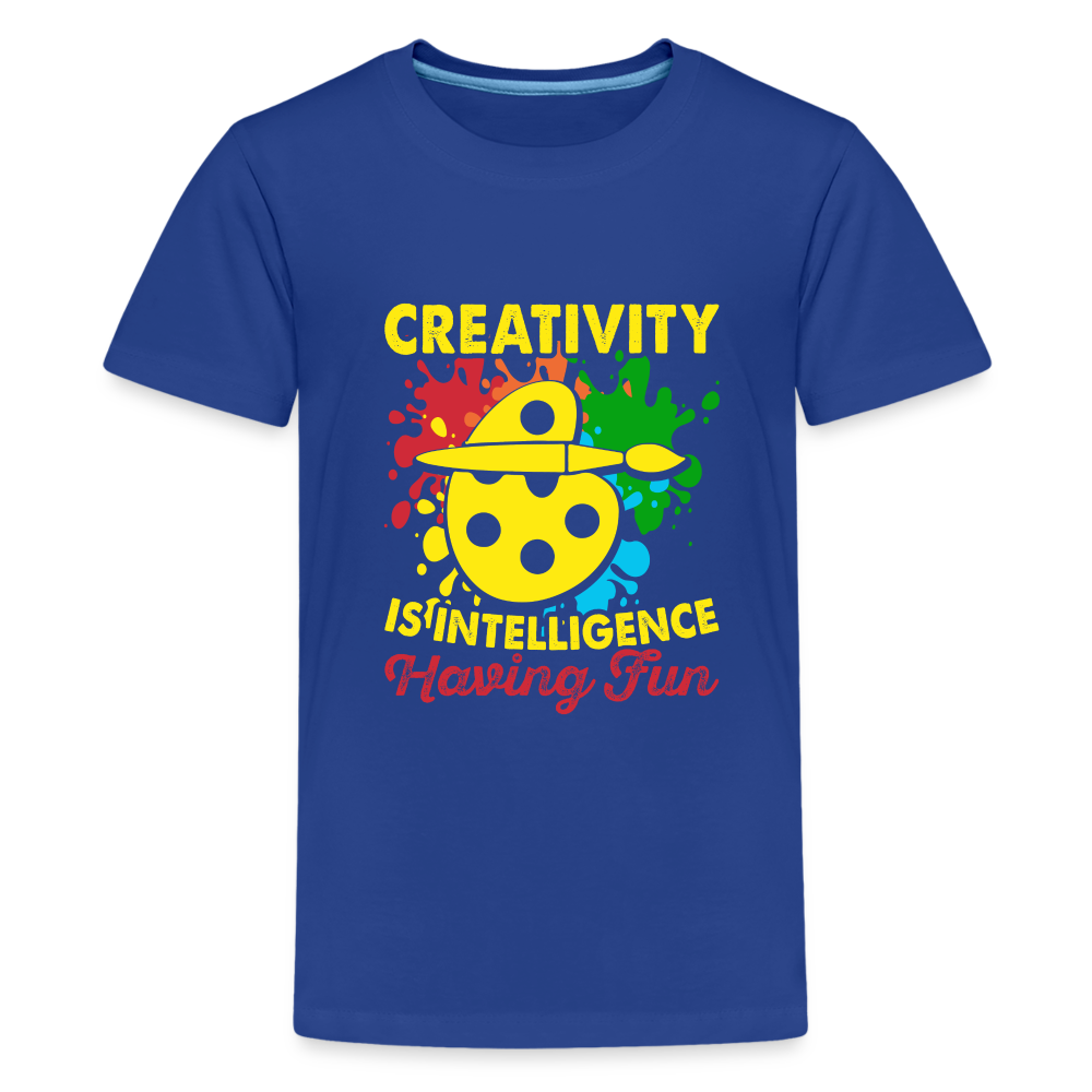 Maglietta Premium per ragazzi | Spreadshirt | Creativity is Intelligence Having Fun - blue royal