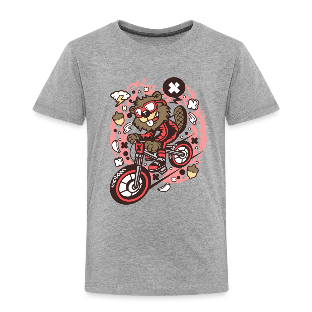 Maglietta Premium per bambini | Spreadshirt | Beaver Downhill - grigio melange