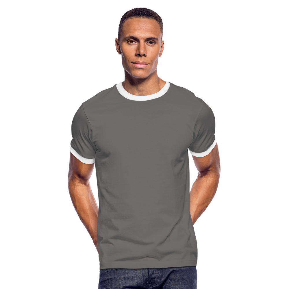 Maglietta Contrast da uomo | Spreadshirt - grigio scuro/bianco