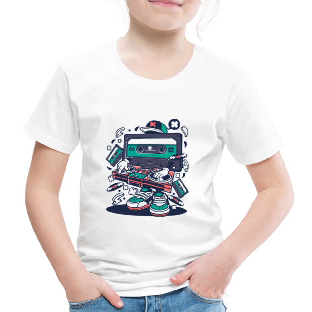 Maglietta Premium per bambini | Spreadshirt | Cassette Disk Jockey - bianco