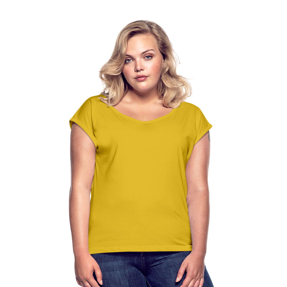 Maglietta da donna con maniche a risvolto | Spreadshirt - giallo senape