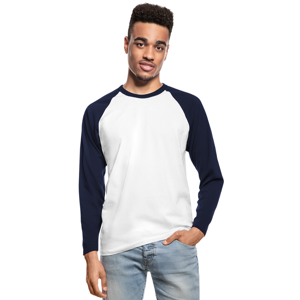 Maglia da baseball a manica lunga da uomo | Fruit of the Loom - bianco/navy