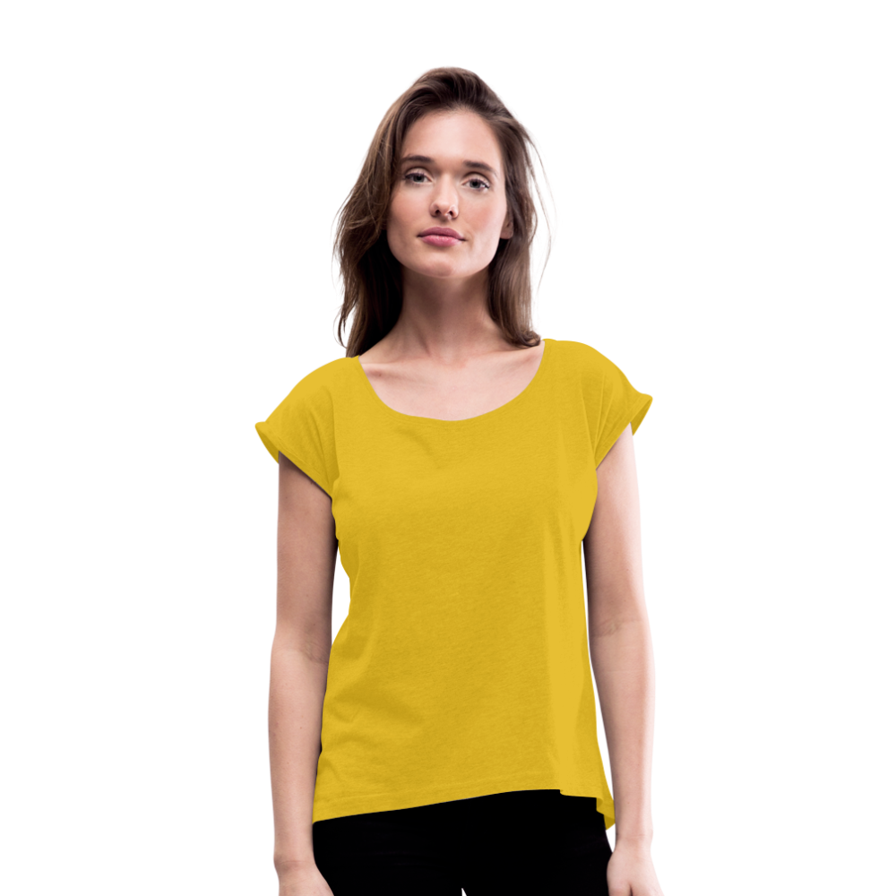 Maglietta da donna con maniche a risvolto | Spreadshirt - giallo senape