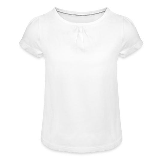 Maglietta da ragazza con arricciatura | Spreadshirt - bianco