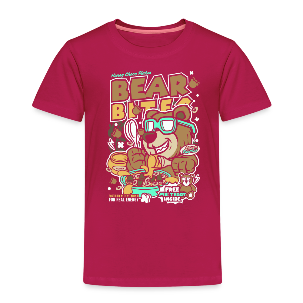 Maglietta Premium per bambini | Spreadshirt | Bear Bites - Borgogna