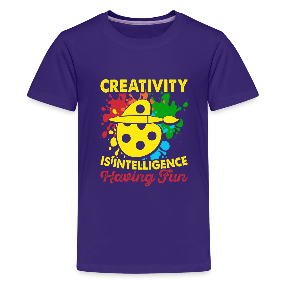 Maglietta Premium per ragazzi | Spreadshirt | Creativity is Intelligence Having Fun - viola