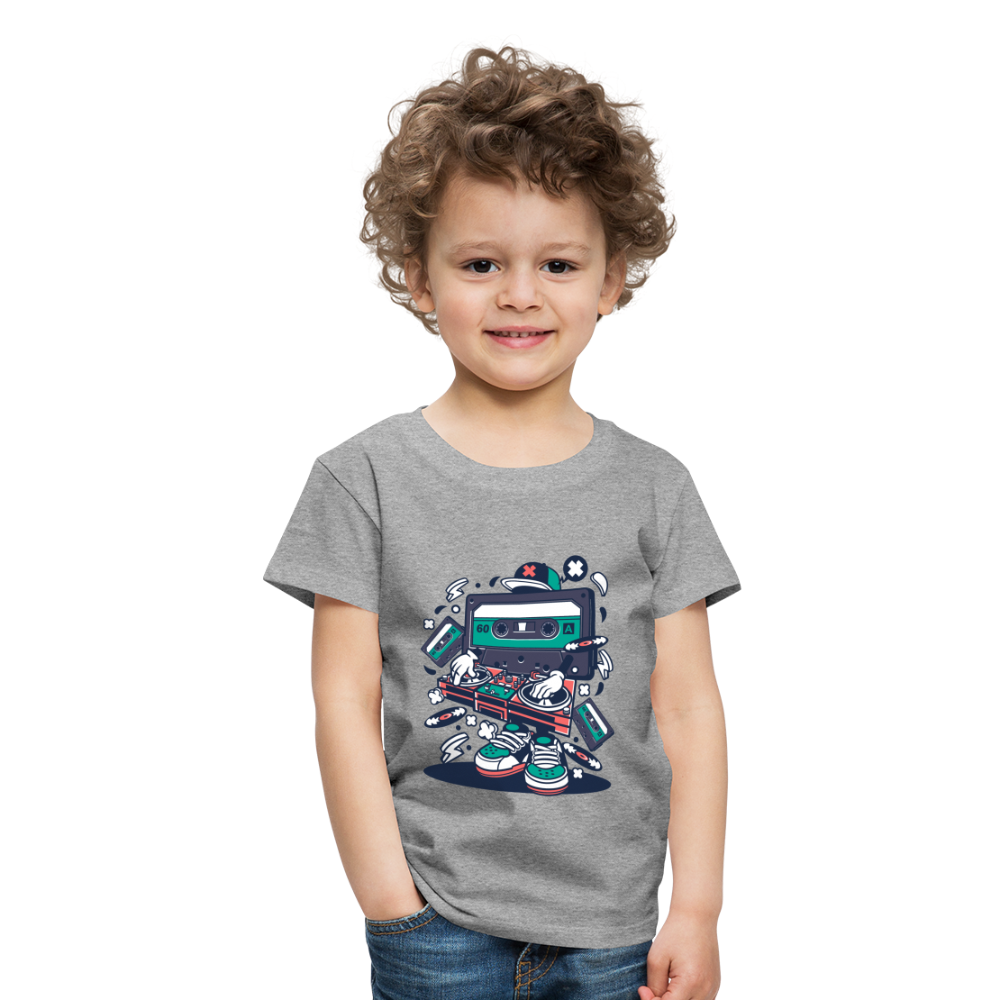 Maglietta Premium per bambini | Spreadshirt | Cassette Disk Jockey - grigio melange