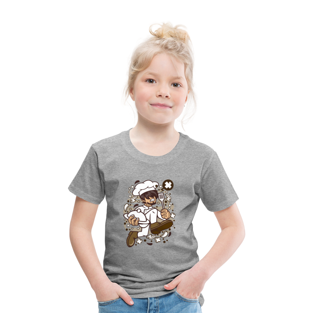 Maglietta Premium per bambini | Spreadshirt | Chef Running - grigio melange