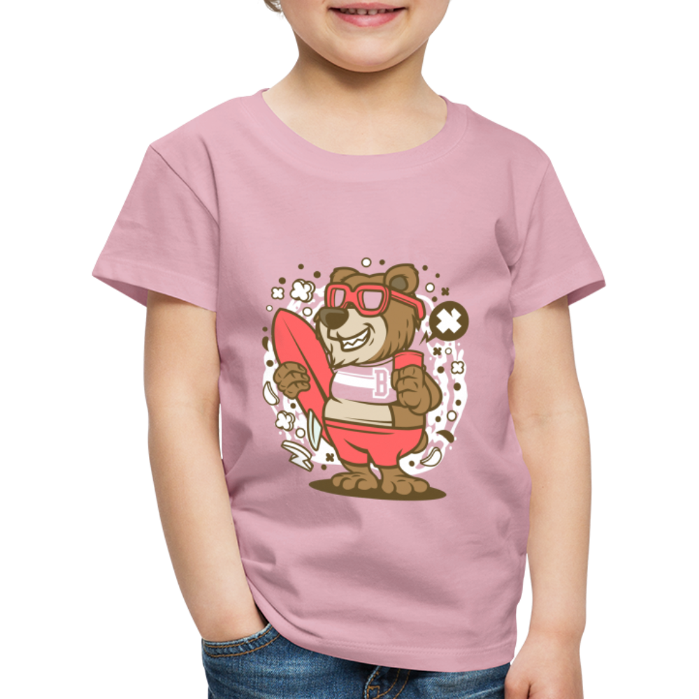 Maglietta Premium per bambini | Spreadshirt | Bear Surfing - rosa chiaro