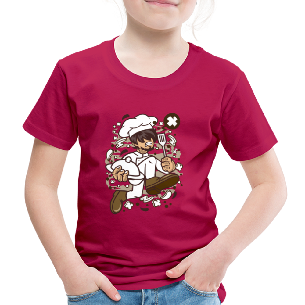 Maglietta Premium per bambini | Spreadshirt | Chef Running - Borgogna