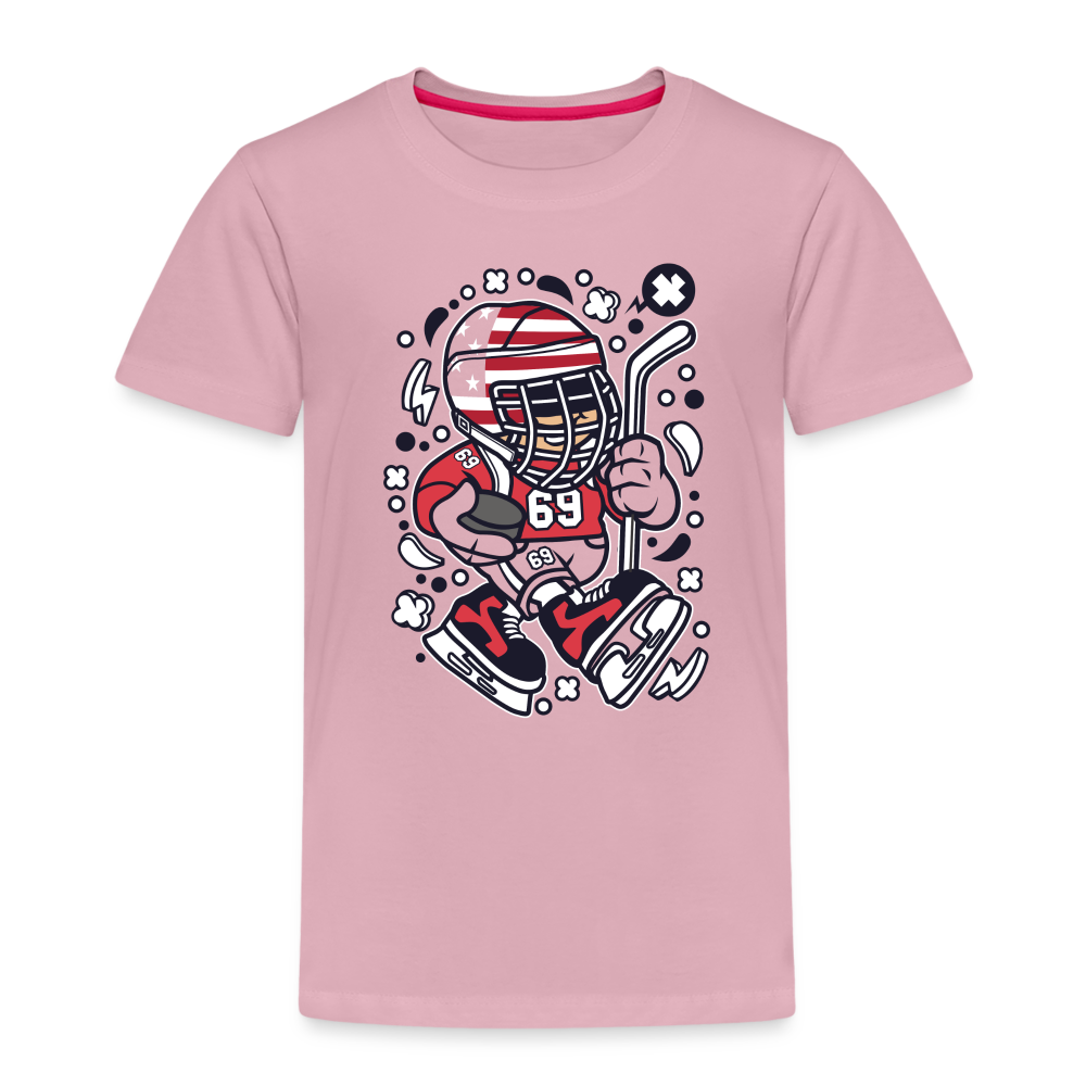 Maglietta Premium per bambini | Spreadshirt | American Hockey Kid - rosa chiaro