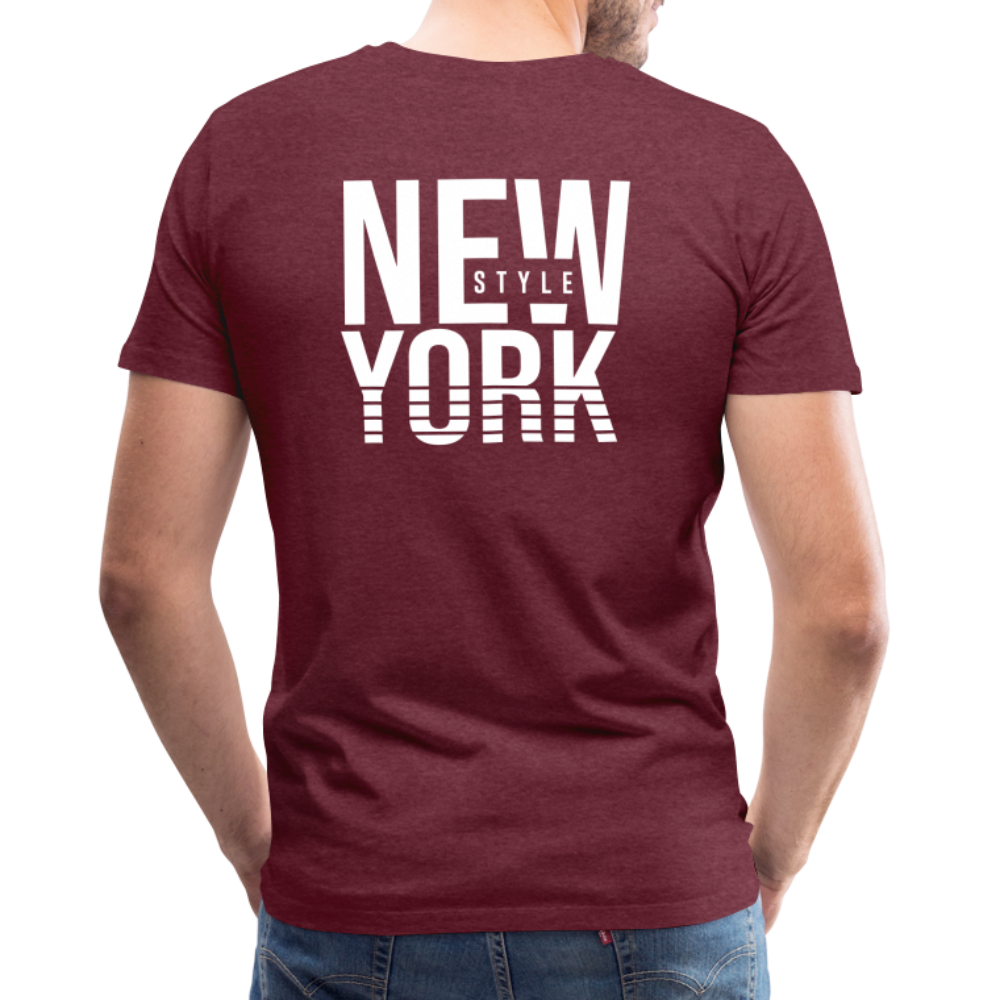 Maglietta Premium da uomo | Spreadshirt | New York Style - rosso bordeaux melange