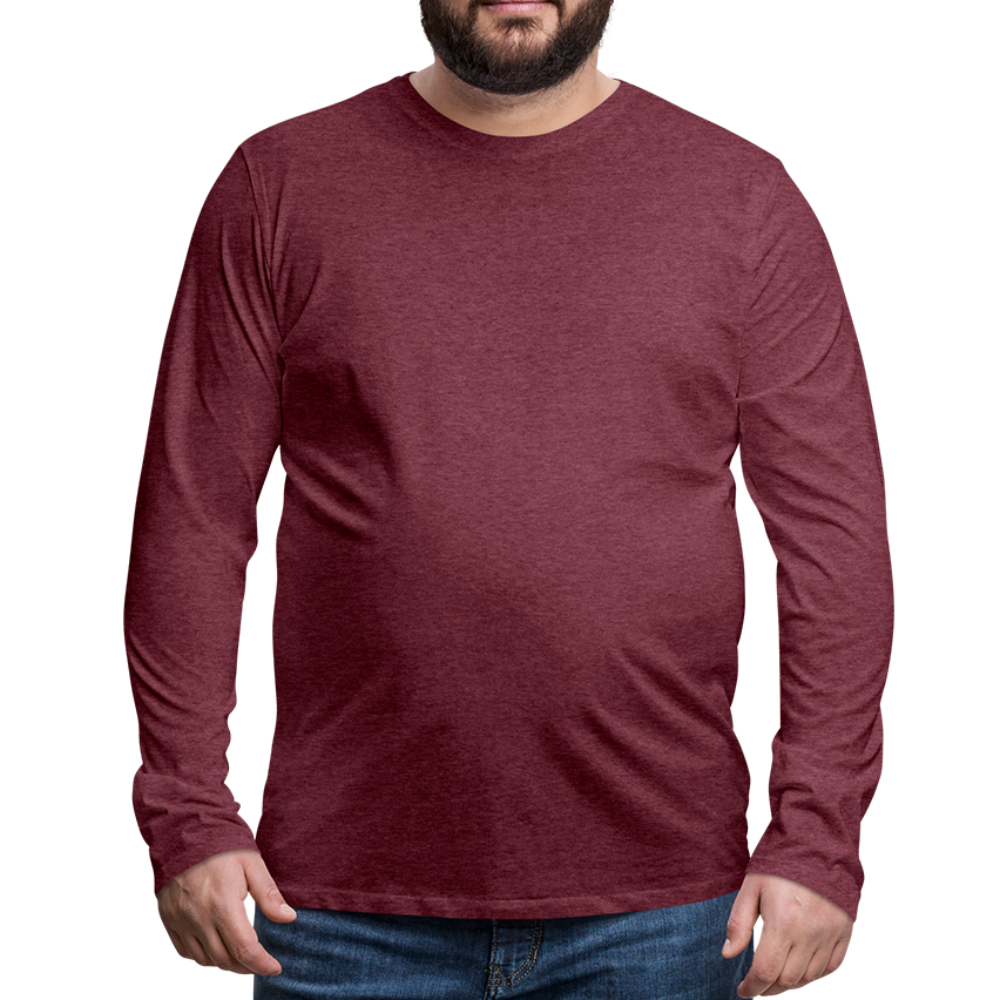 Maglietta Premium a manica lunga da uomo | Spreadshirt - rosso bordeaux melange