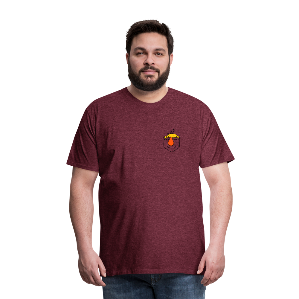 Maglietta Premium da uomo | Spreadshirt | Pocket Bug - rosso bordeaux melange