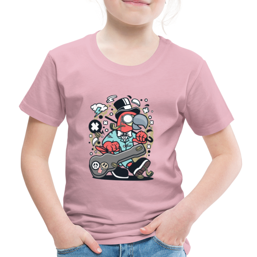 Maglietta Premium per bambini | Spreadshirt | Bird Guitarist - rosa chiaro