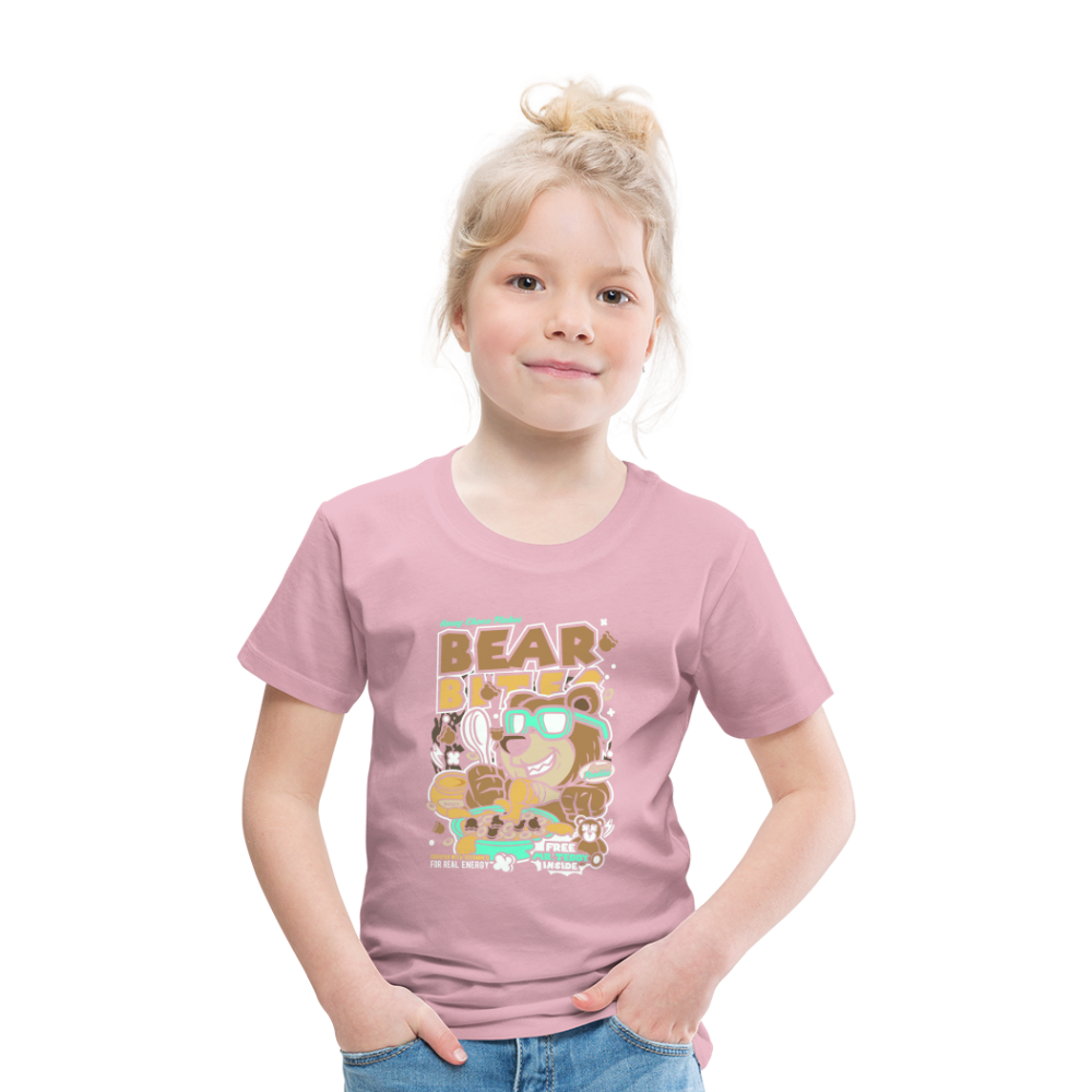 Maglietta Premium per bambini | Spreadshirt | Bear Bites - rosa chiaro