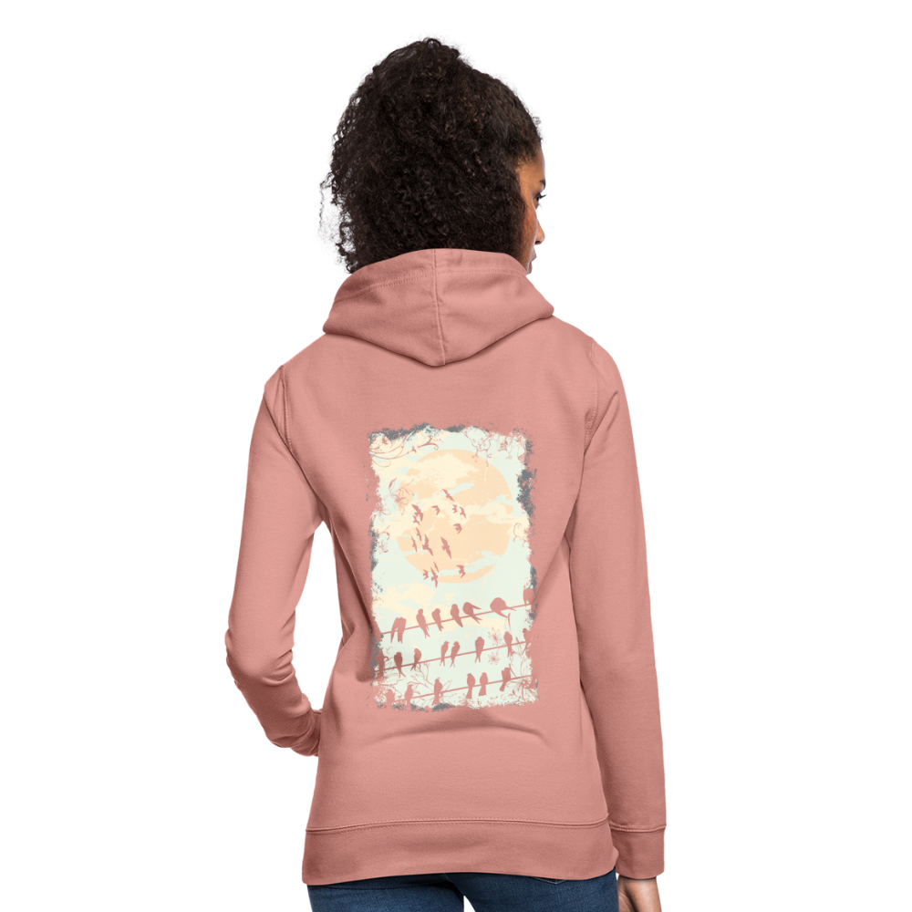 Felpa con cappuccio da donna | AWDis | Birds Sunrise - rosa antico