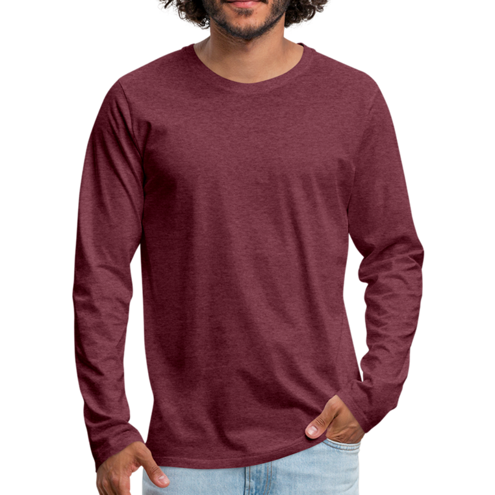 Maglietta Premium a manica lunga da uomo | Spreadshirt - rosso bordeaux melange