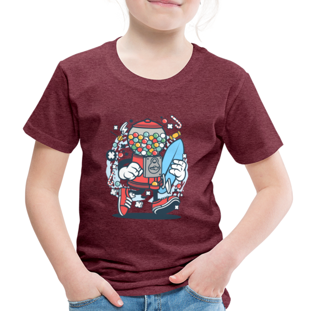 Maglietta Premium per bambini | Spreadshirt | Candy Machine Surfer - rosso bordeaux melange