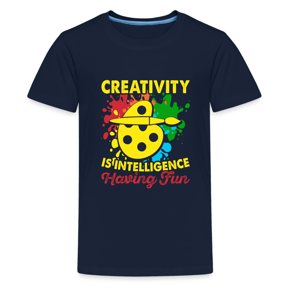 Maglietta Premium per ragazzi | Spreadshirt | Creativity is Intelligence Having Fun - navy