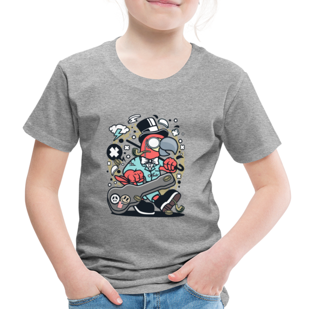 Maglietta Premium per bambini | Spreadshirt | Bird Guitarist - grigio melange