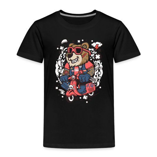 Maglietta Premium per bambini | Spreadshirt | Bear Scooterist - nero