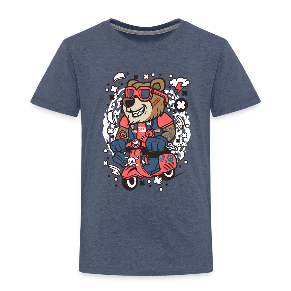 Maglietta Premium per bambini | Spreadshirt | Bear Scooterist - bluastro