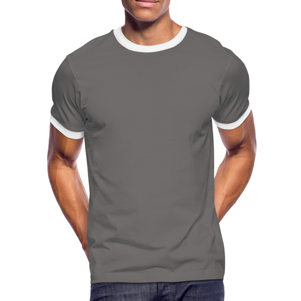 Maglietta Contrast da uomo | Spreadshirt - grigio scuro/bianco