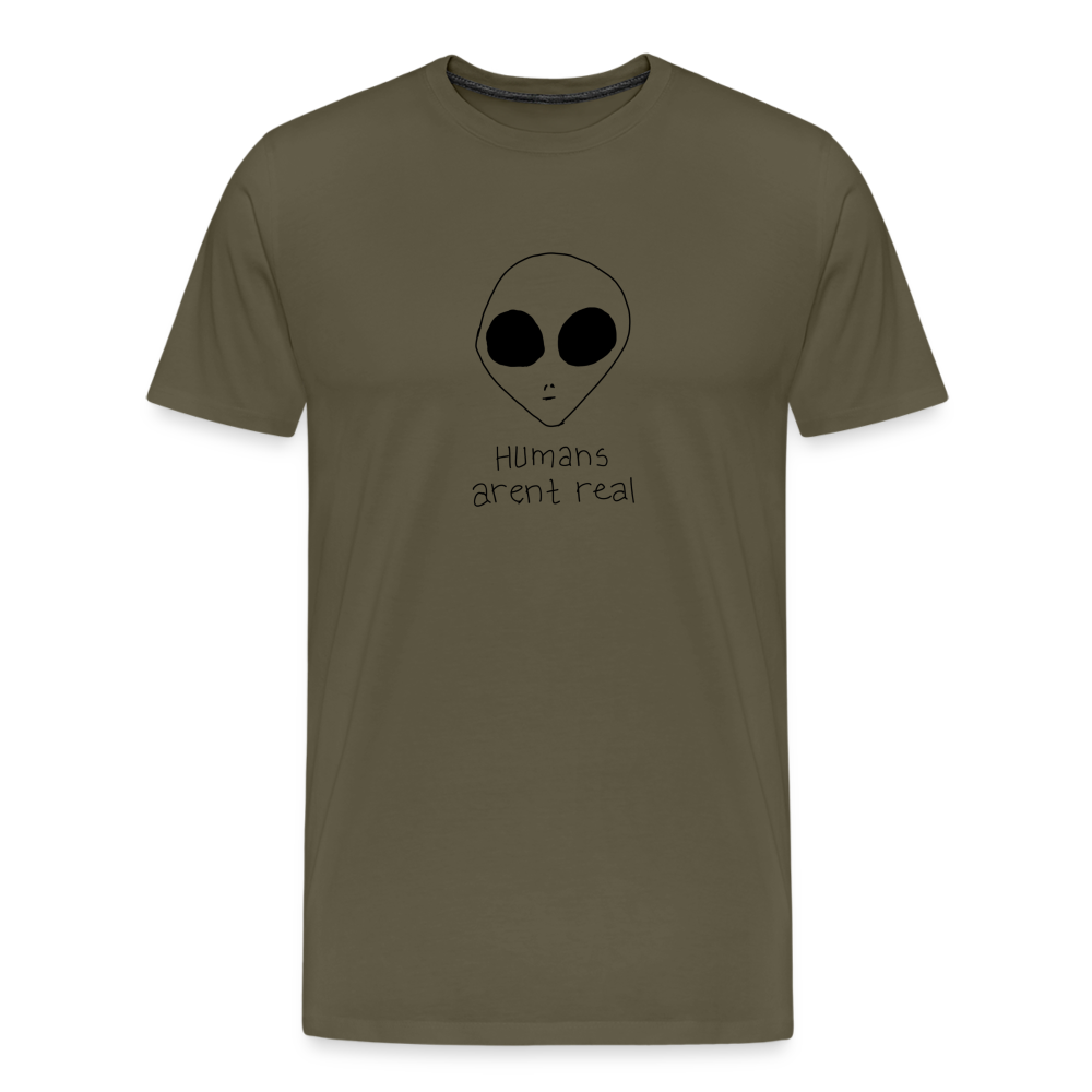 Maglietta Premium da uomo | Spreadshirt | Humans Aren't Real - kaki