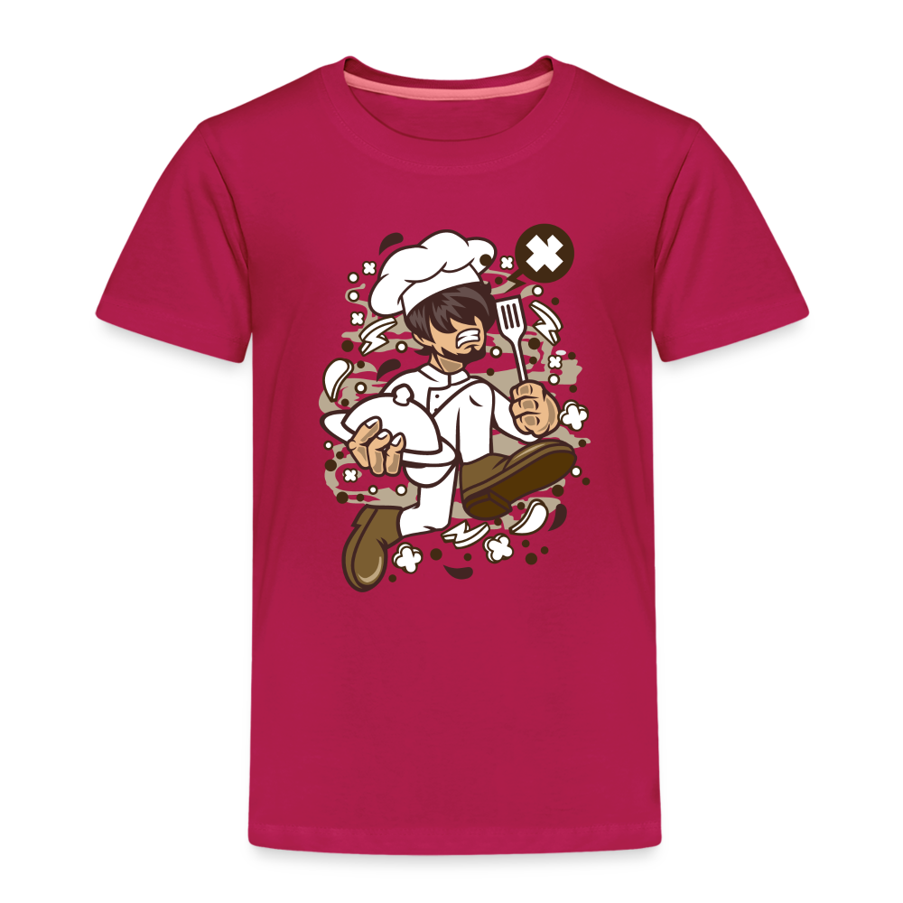 Maglietta Premium per bambini | Spreadshirt | Chef Running - Borgogna