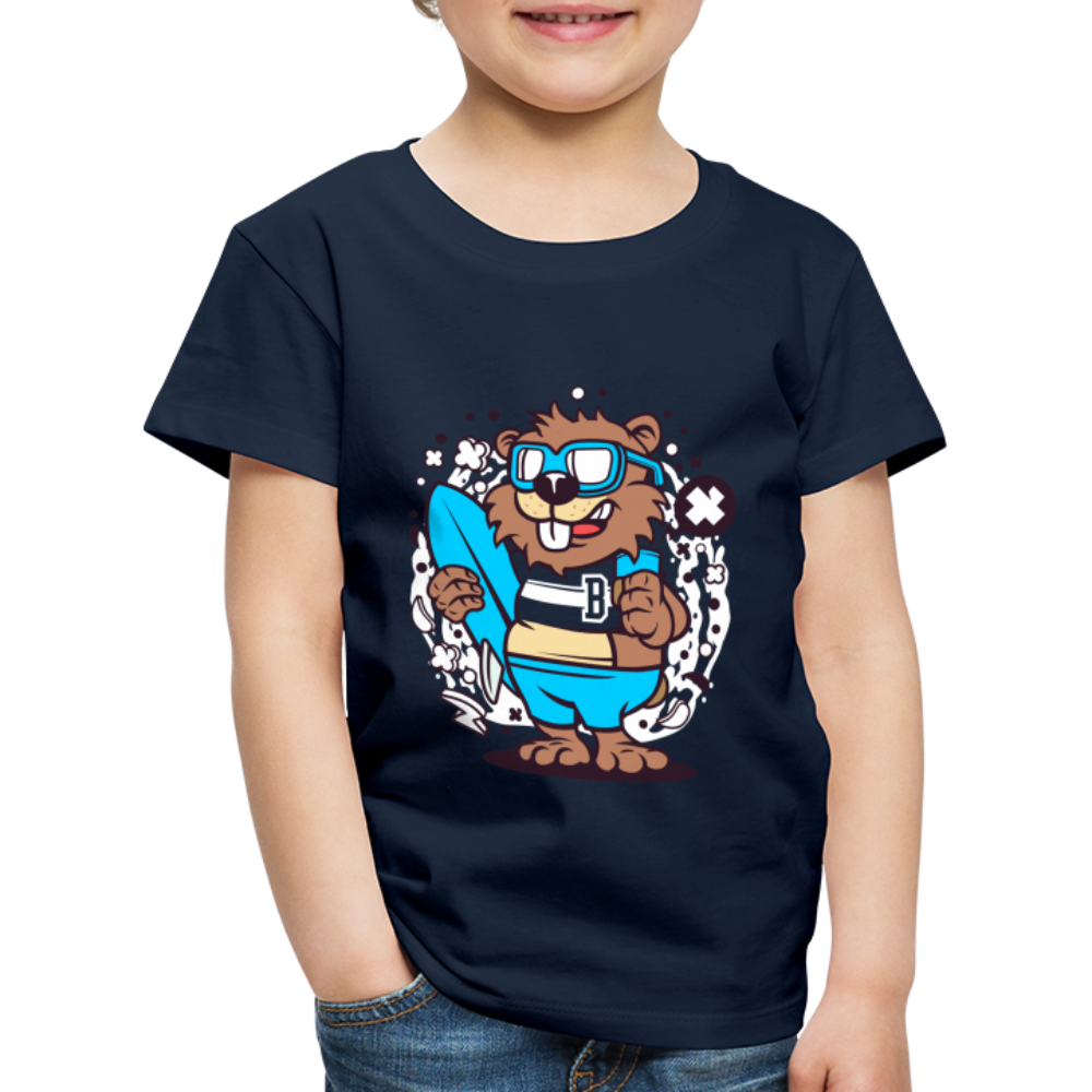 Maglietta Premium per bambini | Spreadshirt | Beaver Surfing - navy