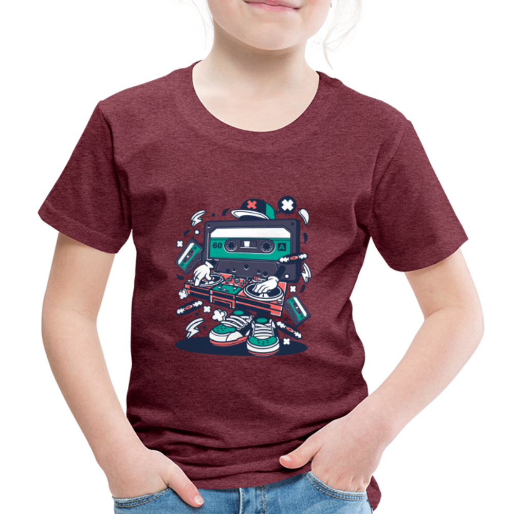 Maglietta Premium per bambini | Spreadshirt | Cassette Disk Jockey - rosso bordeaux melange