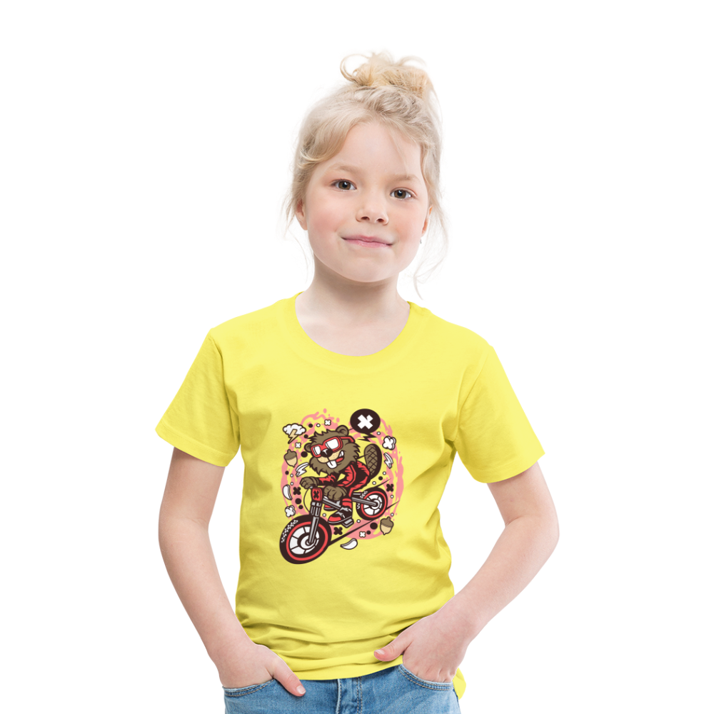 Maglietta Premium per bambini | Spreadshirt | Beaver Downhill - giallo