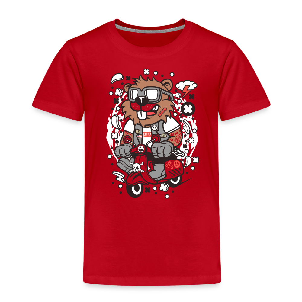 Maglietta Premium per bambini | Spreadshirt | Beaver Scooterist - rosso