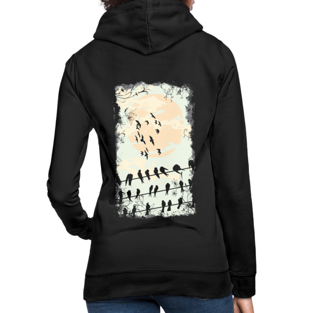 Felpa con cappuccio da donna | AWDis | Birds Sunrise - nero