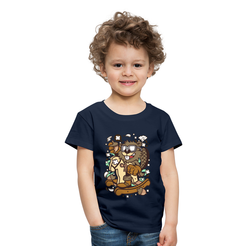 Maglietta Premium per bambini | Spreadshirt | Beaver Rocking Horse - navy